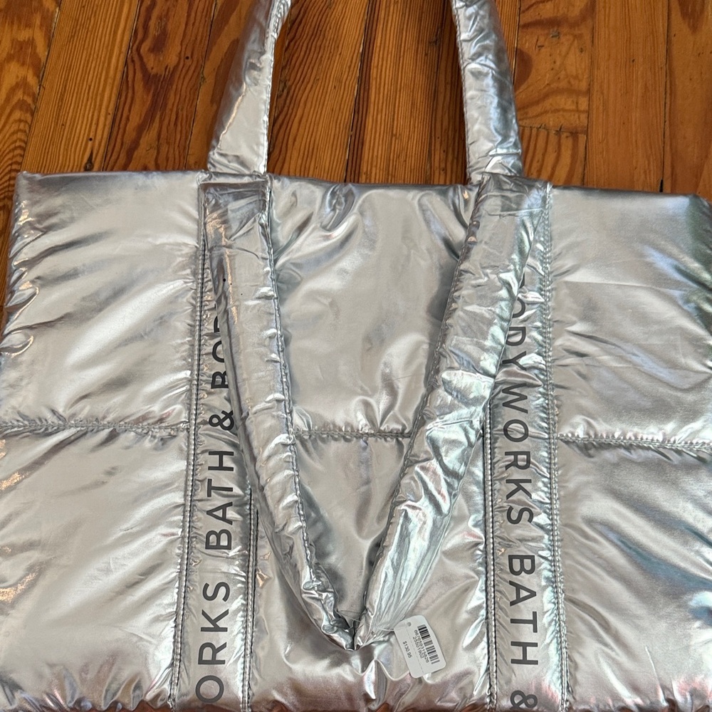 Bath & Body Works Shimmering Silver Tote - Picture 3 of 5